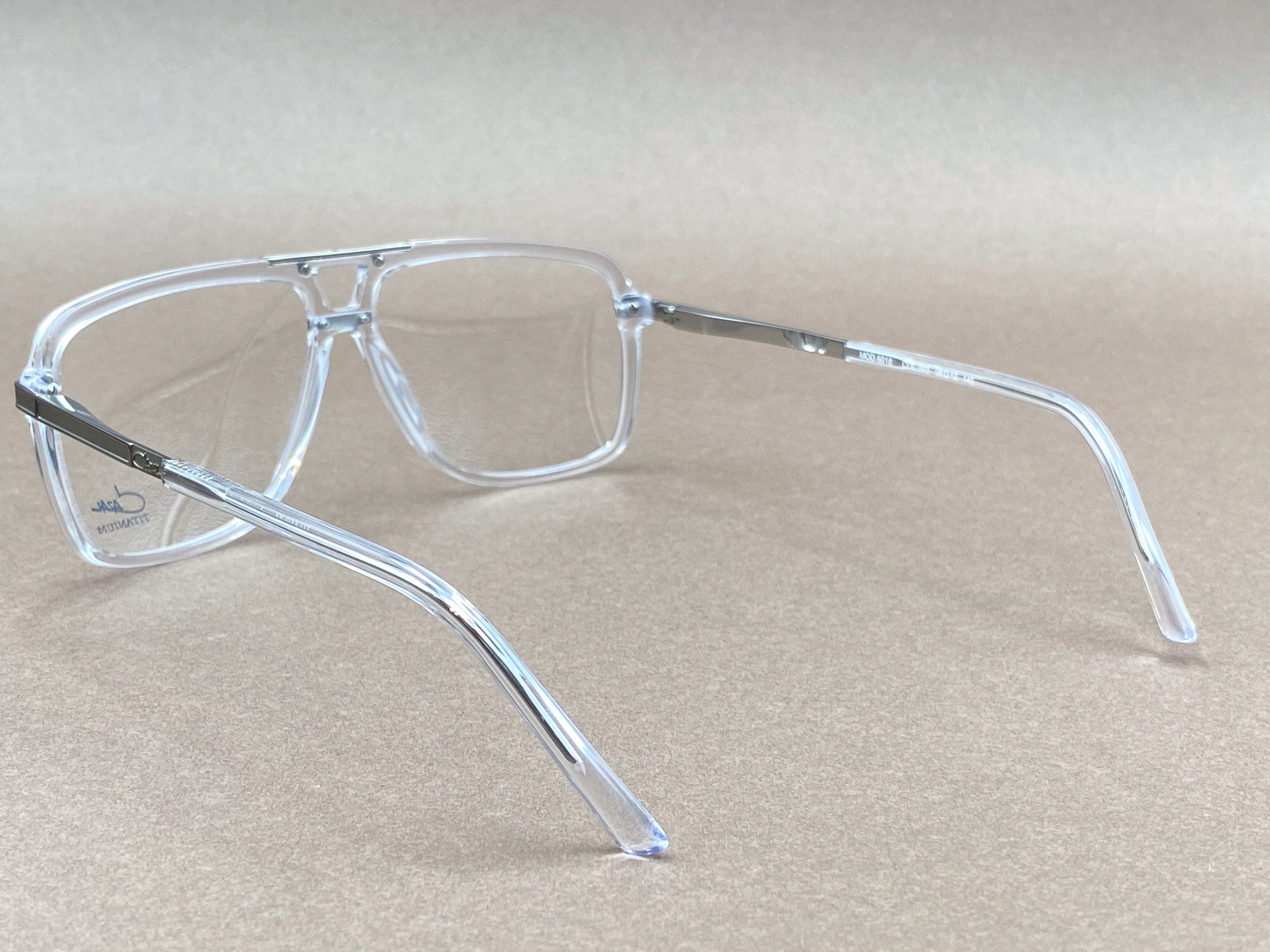 Cazal 6018 titanium glasses - clear and silver
