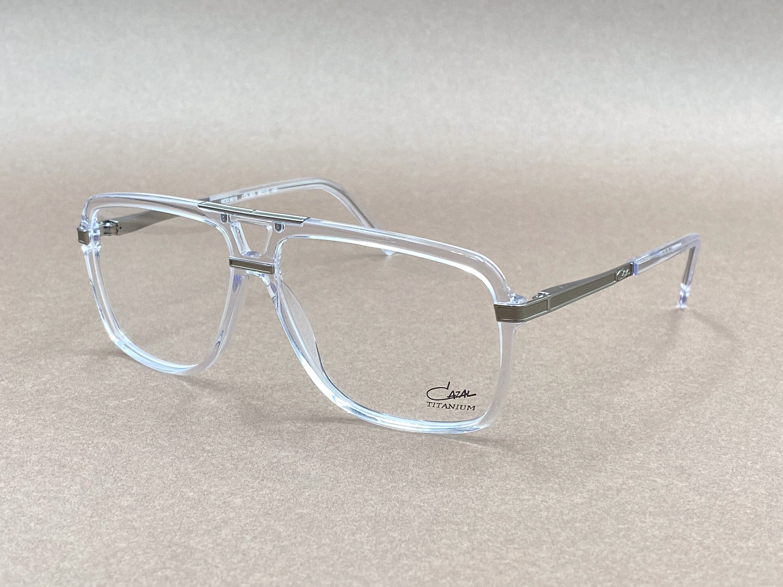 Cazal 6018 titanium glasses - clear and silver