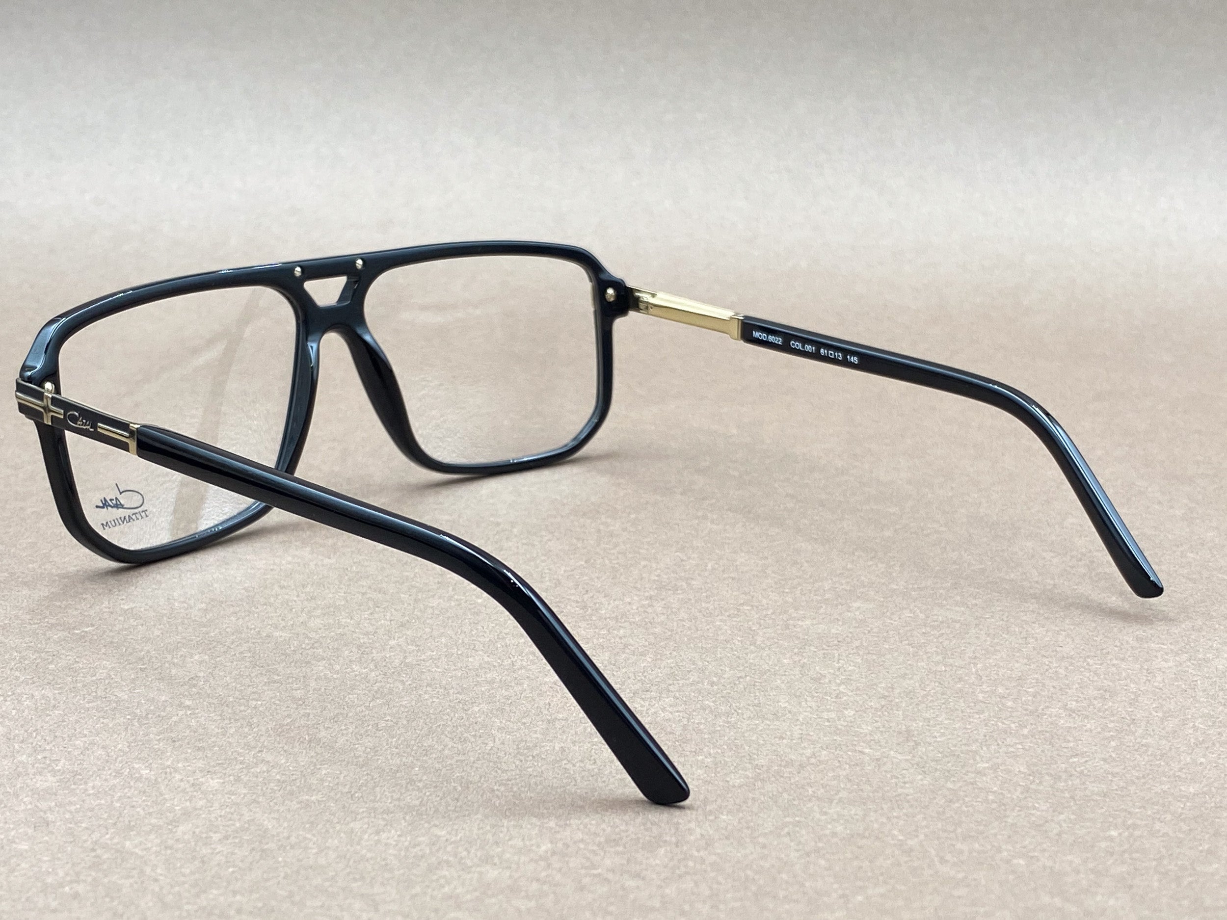 Cazal 6022 titanium glasses - black and gold