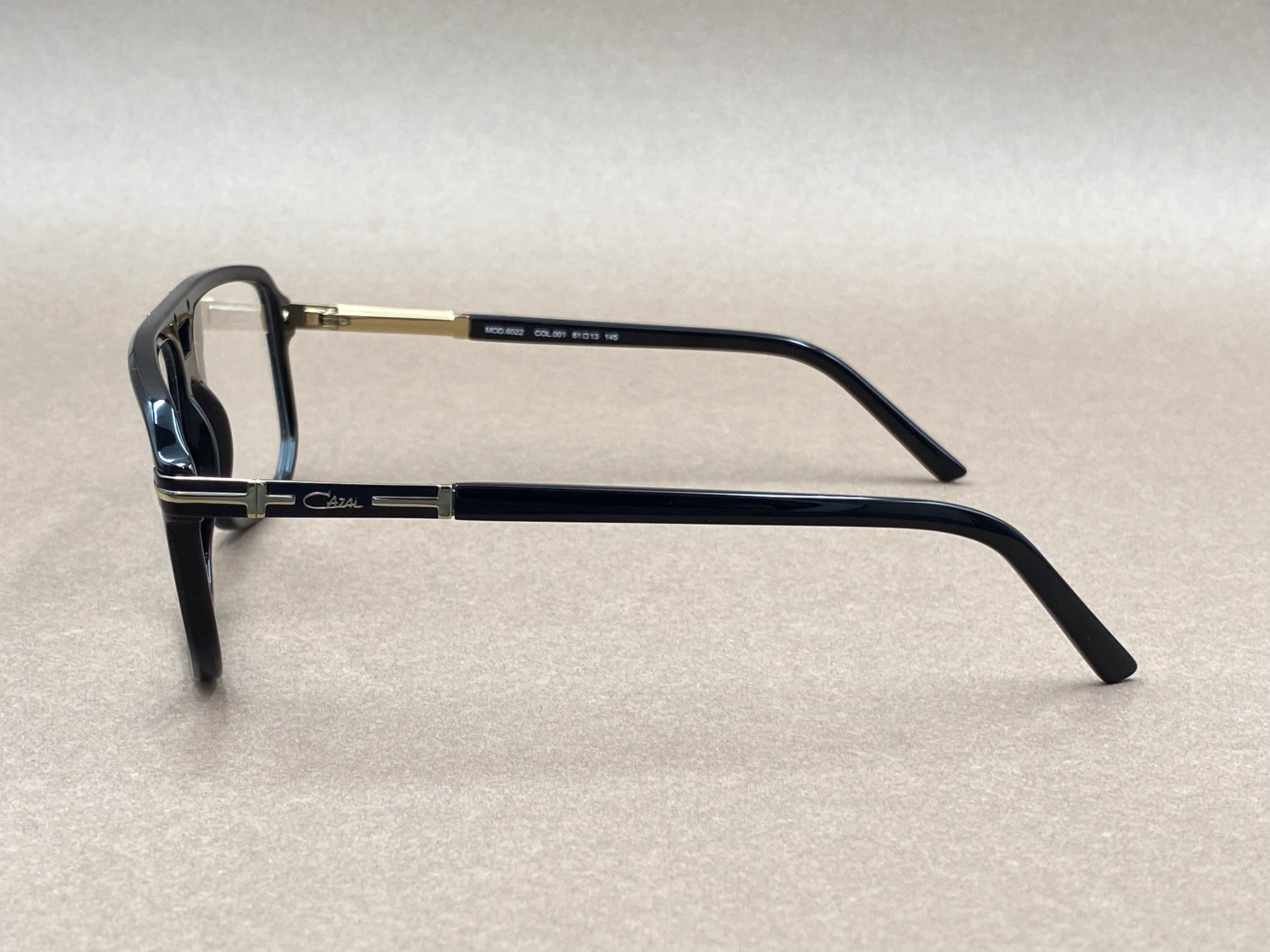 Cazal 6022 titanium glasses - black and gold