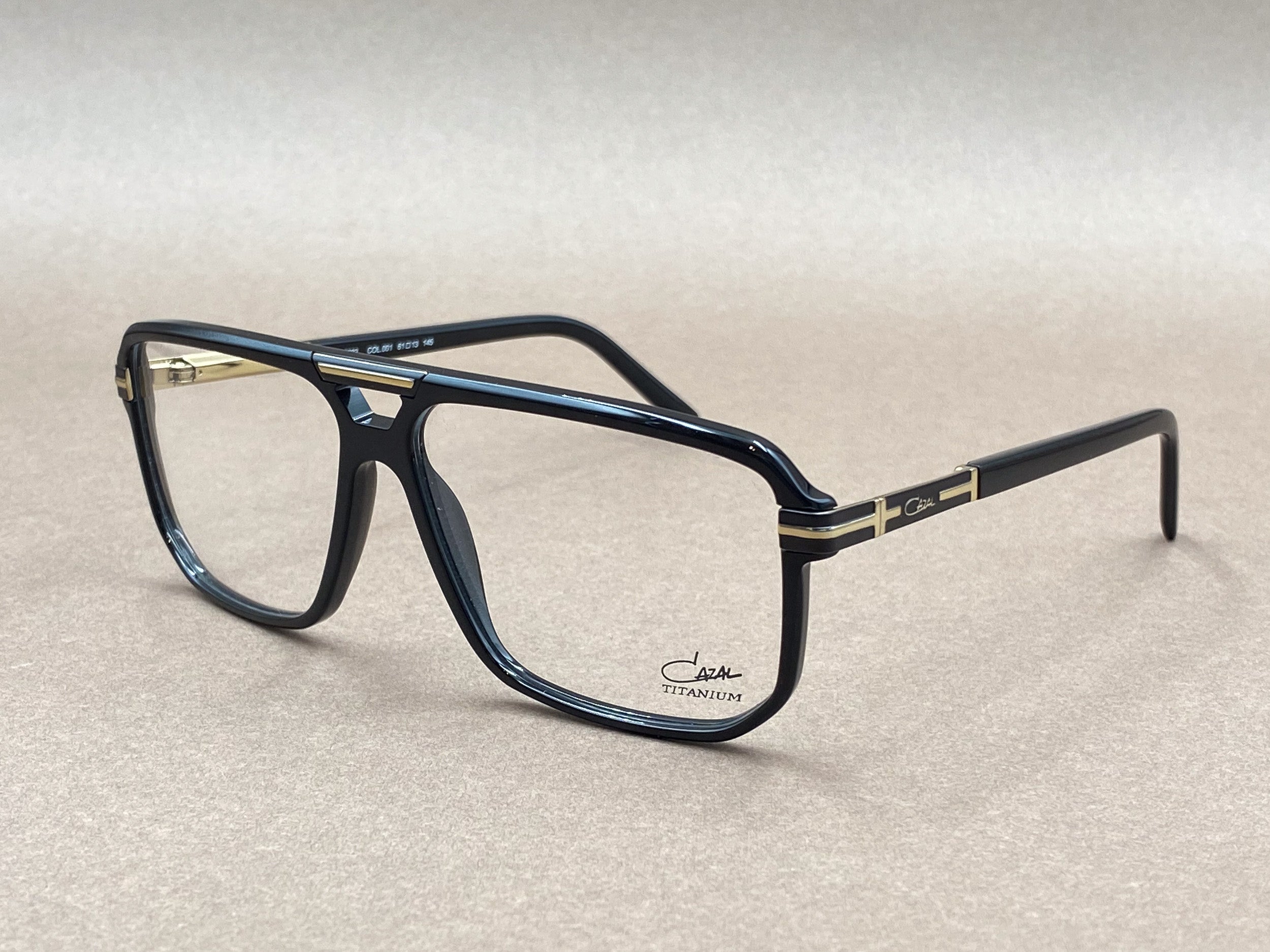 Cazal 6022 titanium glasses - black and gold