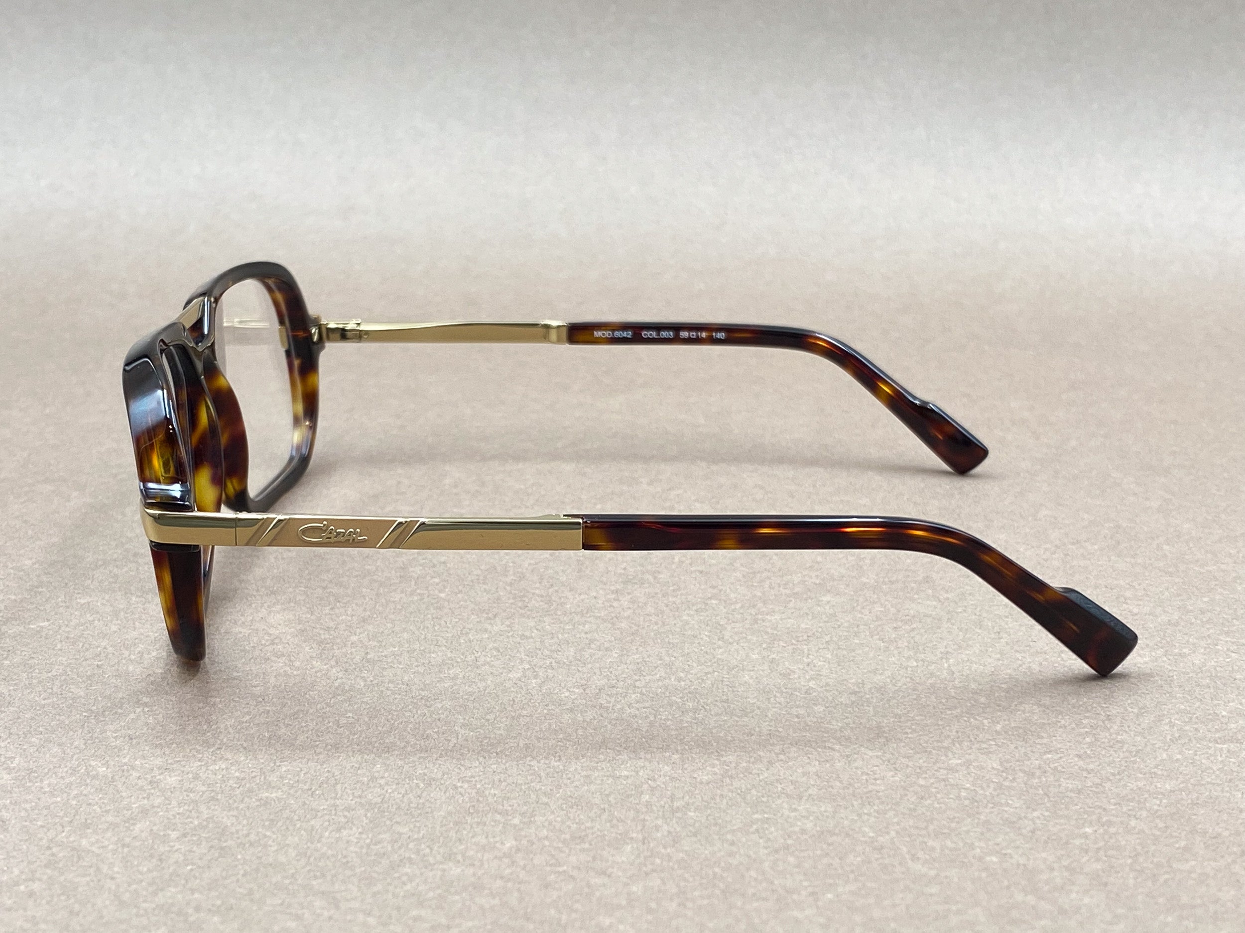 Cazal 6042 glasses - brown and gold – The House of Iconic Frames