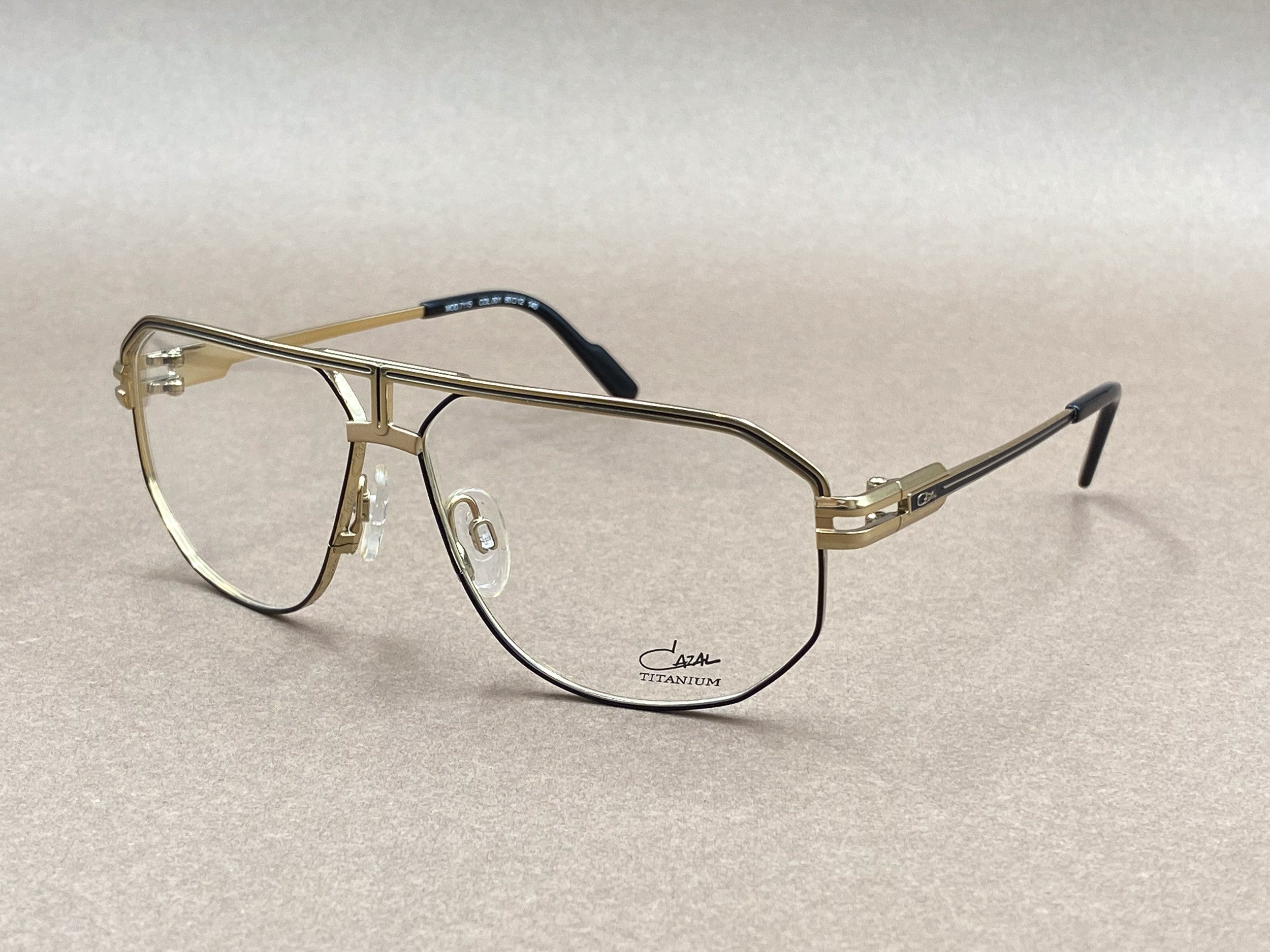 Cazal 7115 titanium glasses - black and gold