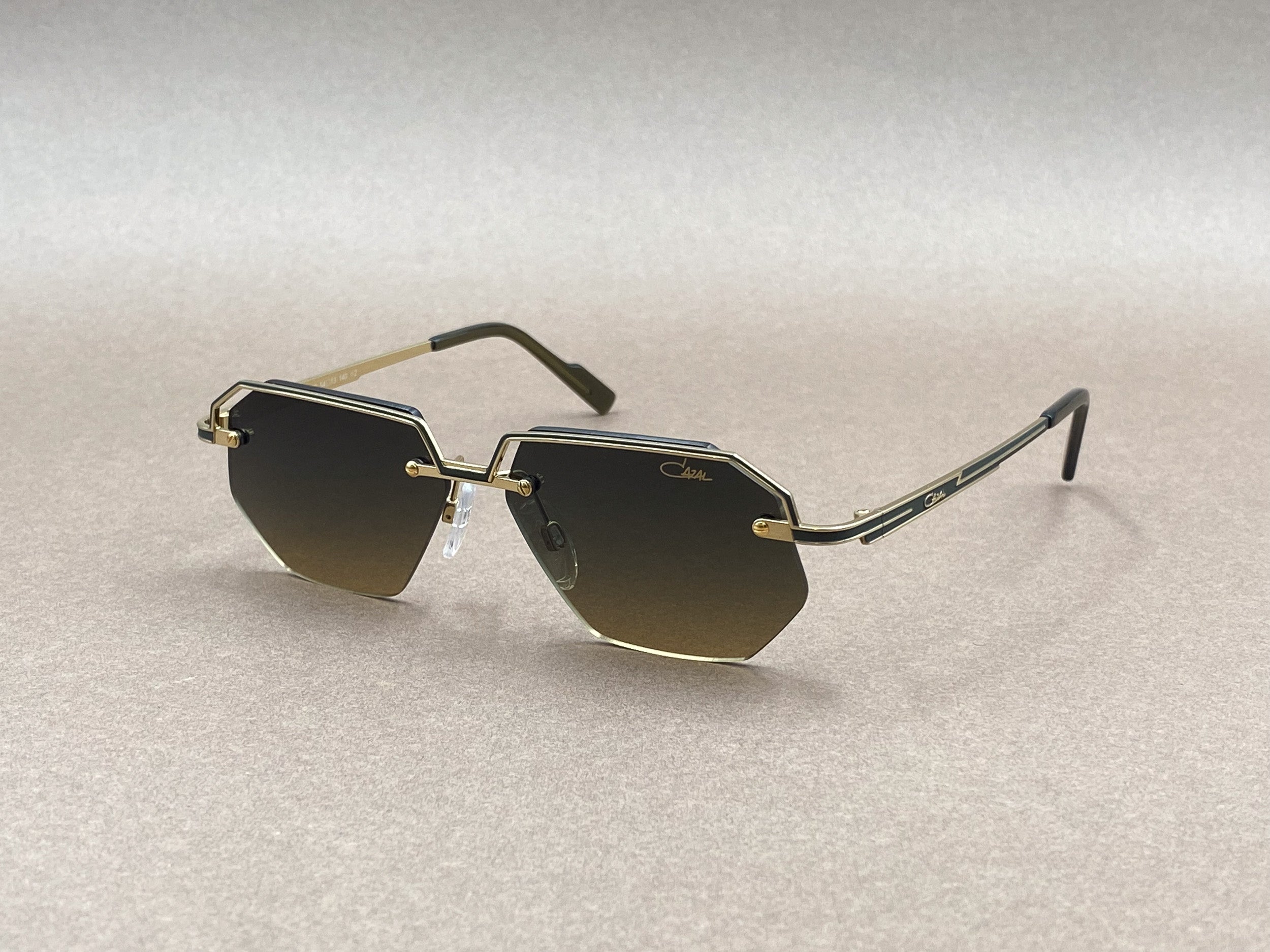 Cazal 7117/3 titanium sunglasses - gold and olive