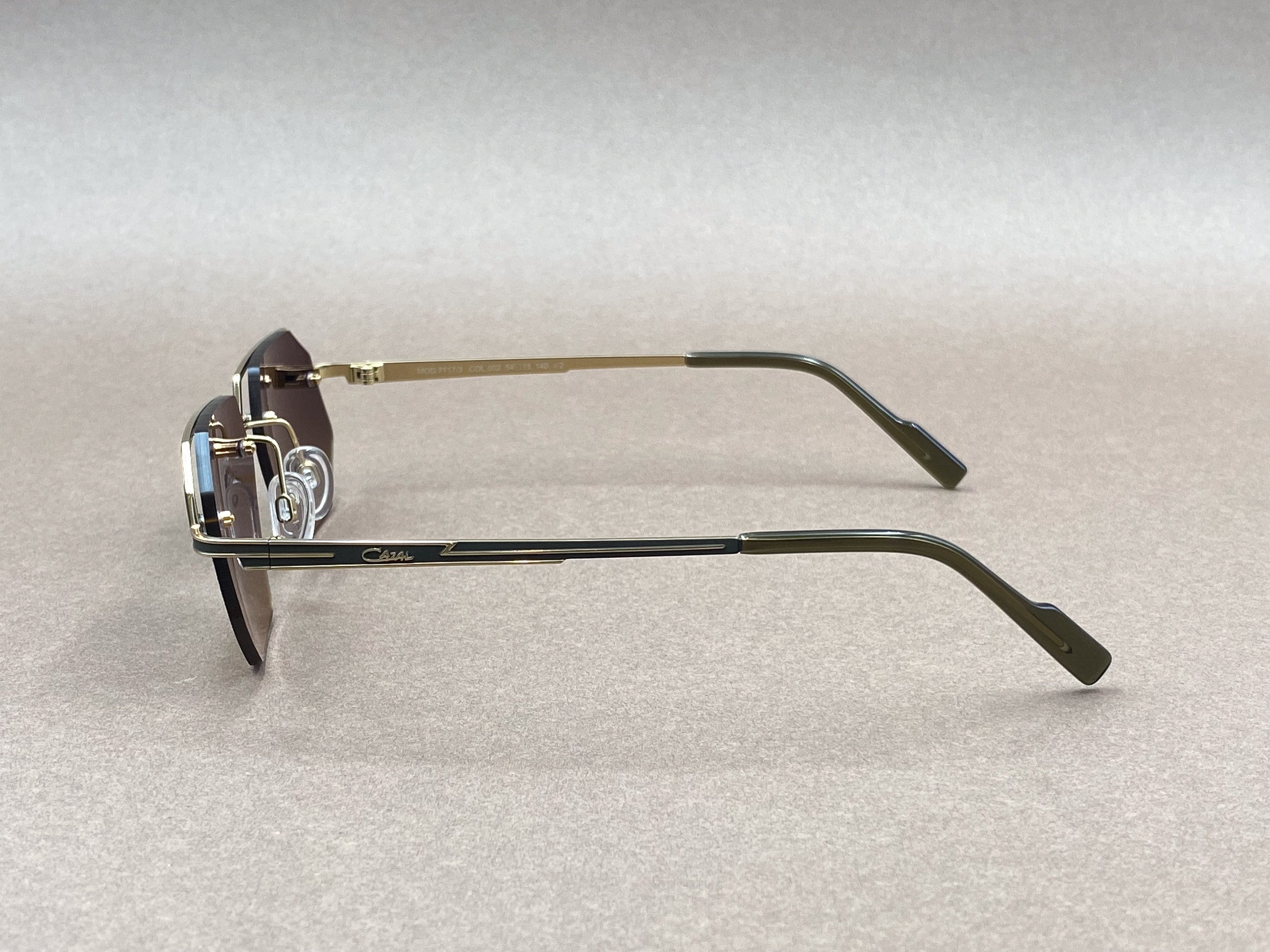 Cazal 7117/3 titanium sunglasses - gold and olive