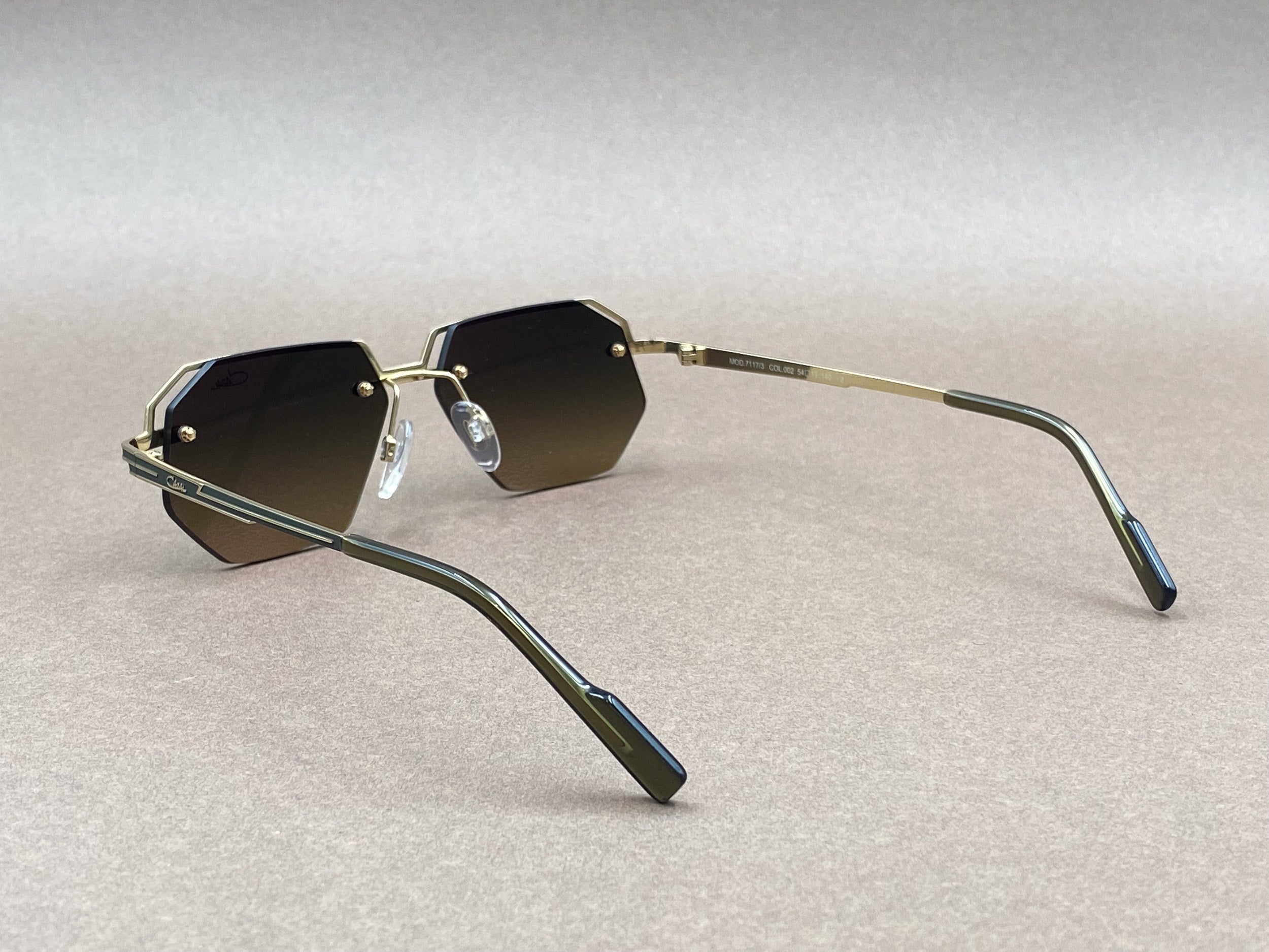 Cazal 7117/3 titanium sunglasses - gold and olive