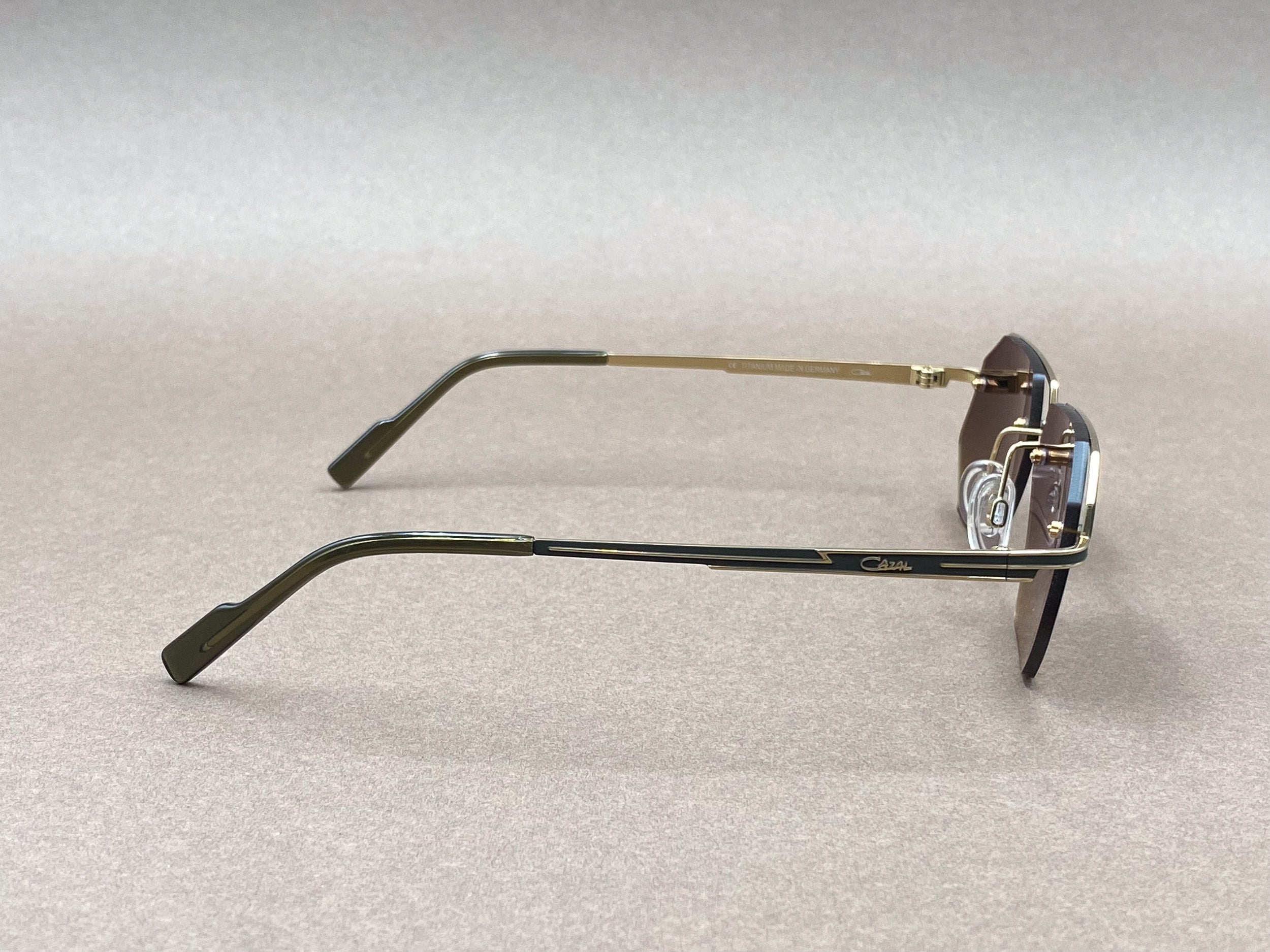 Cazal 7117/3 titanium sunglasses - gold and olive