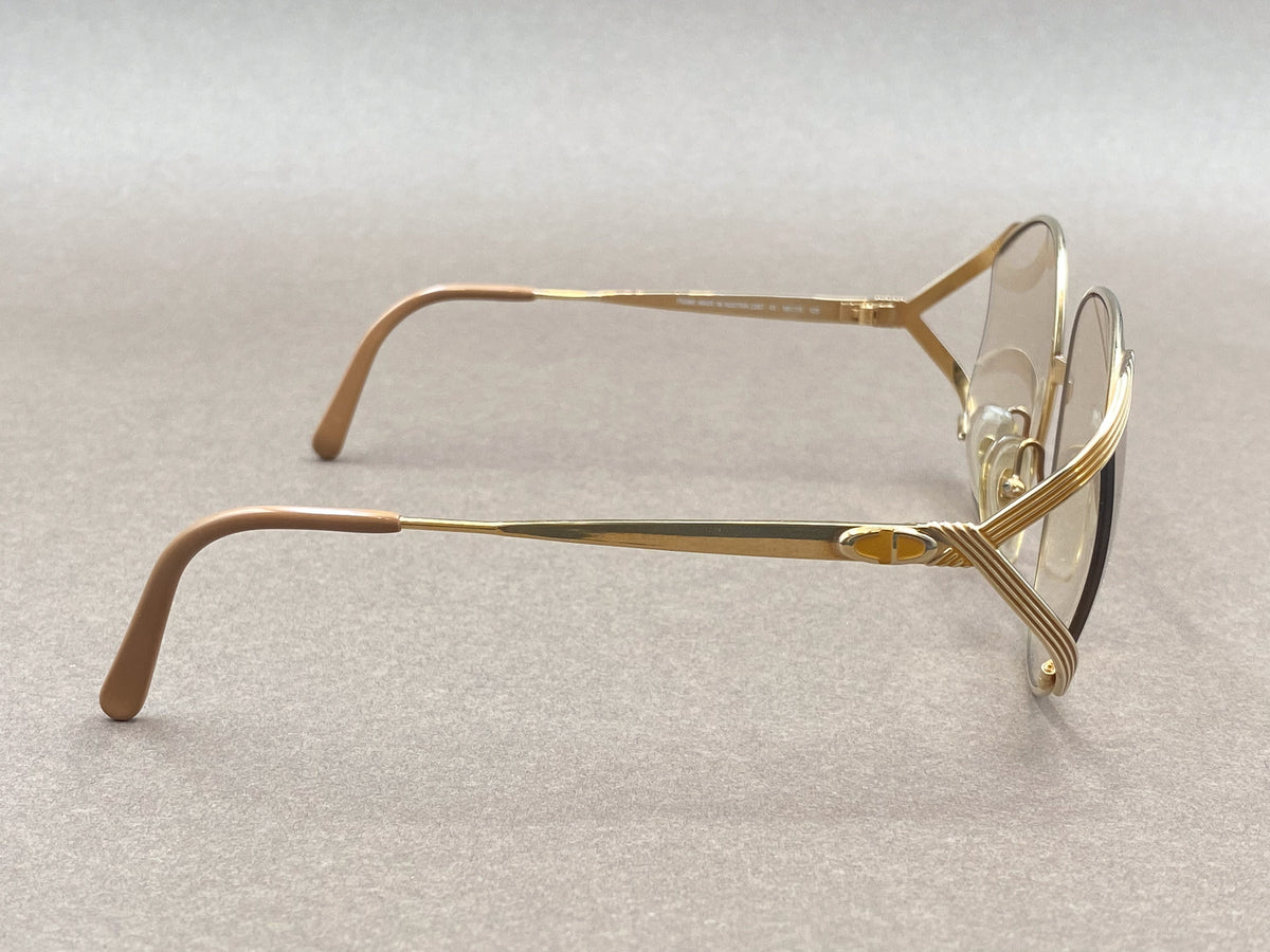 Christian Dior 2387 elegant 80s ladies glasses - gold and peach