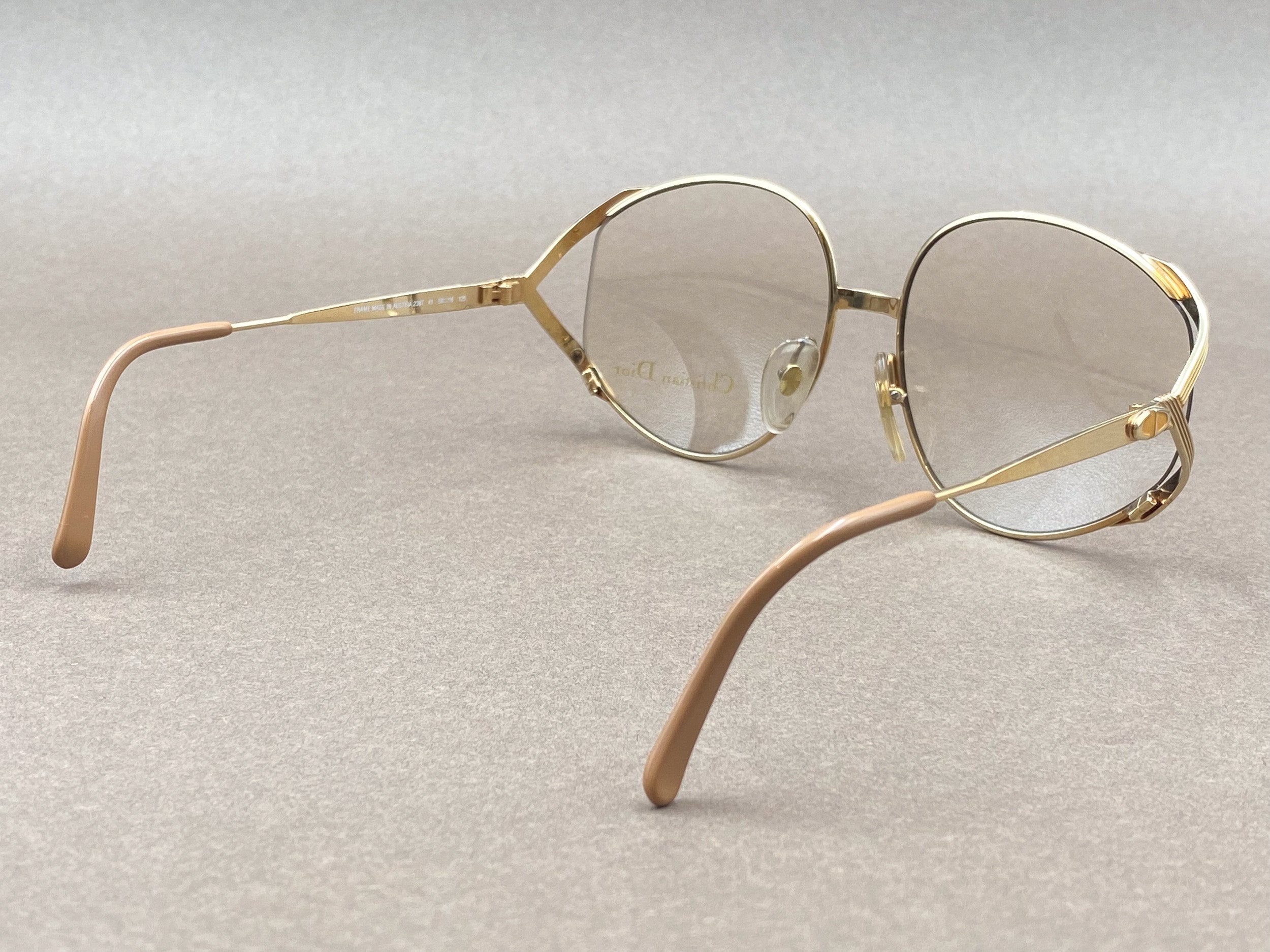 Christian Dior 2387 elegant 80s ladies glasses - gold and peach