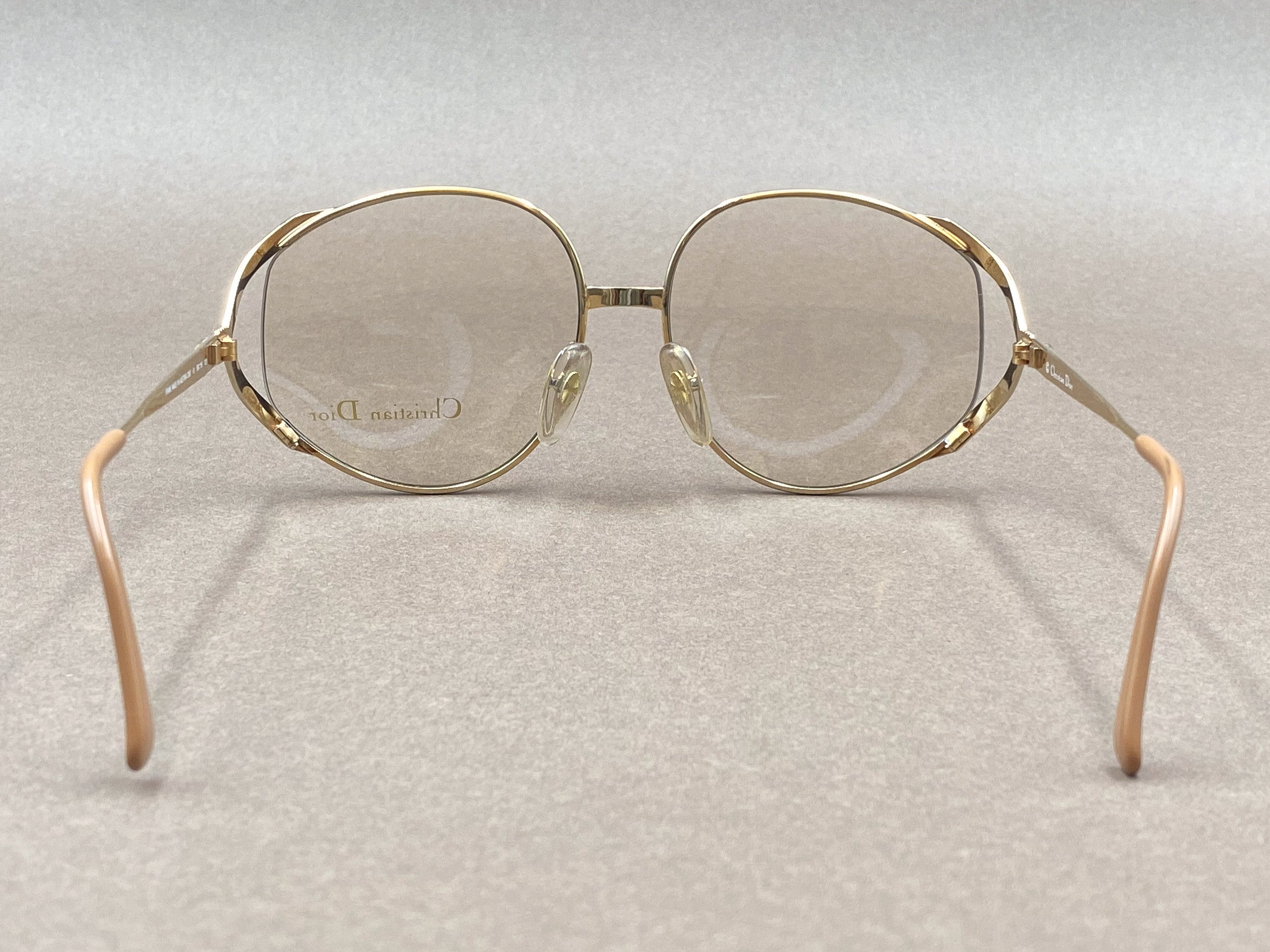 Christian Dior 2387 elegant 80s ladies glasses - gold and peach