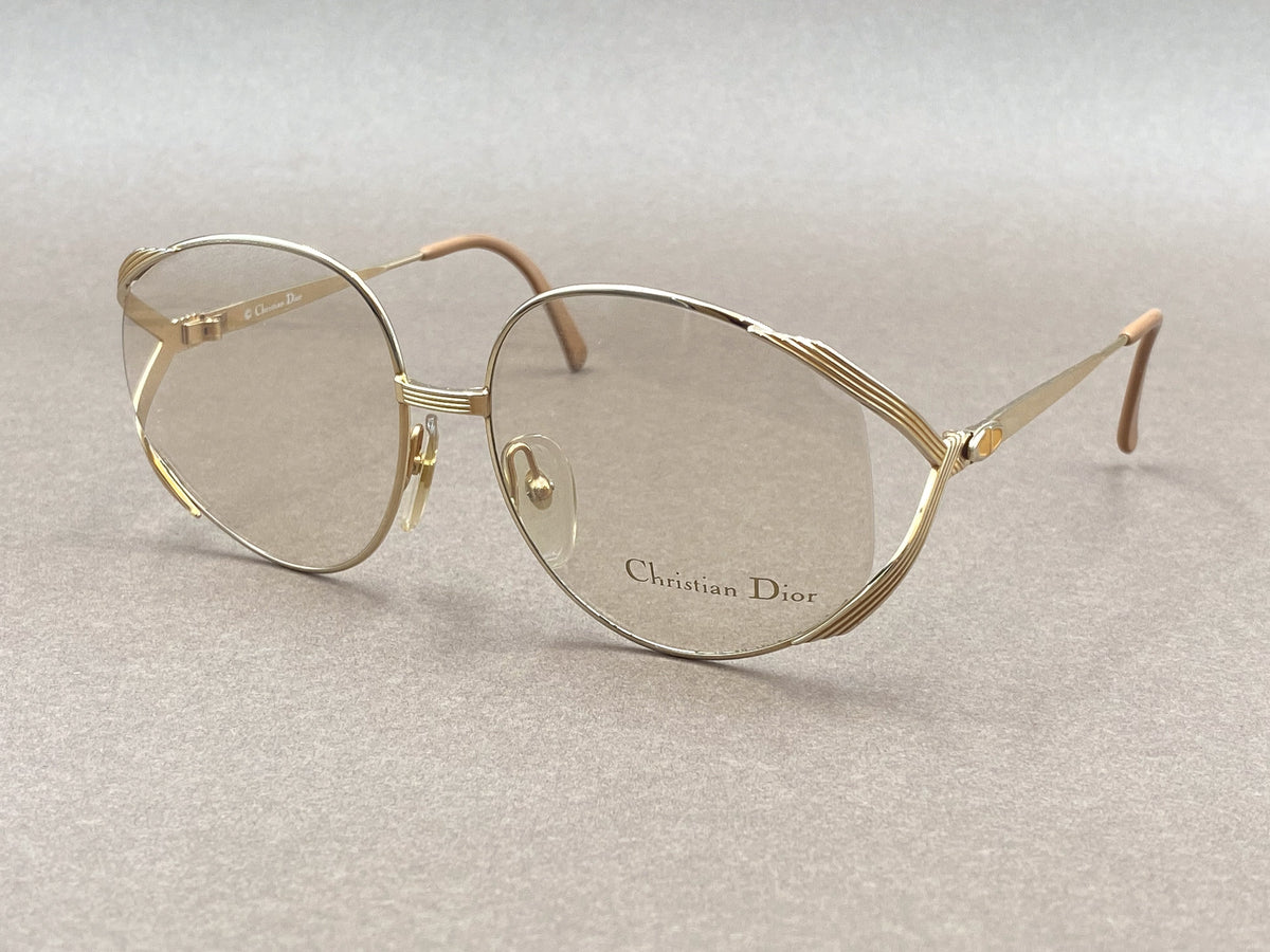 Christian Dior 2387 elegant 80s ladies glasses - gold and peach