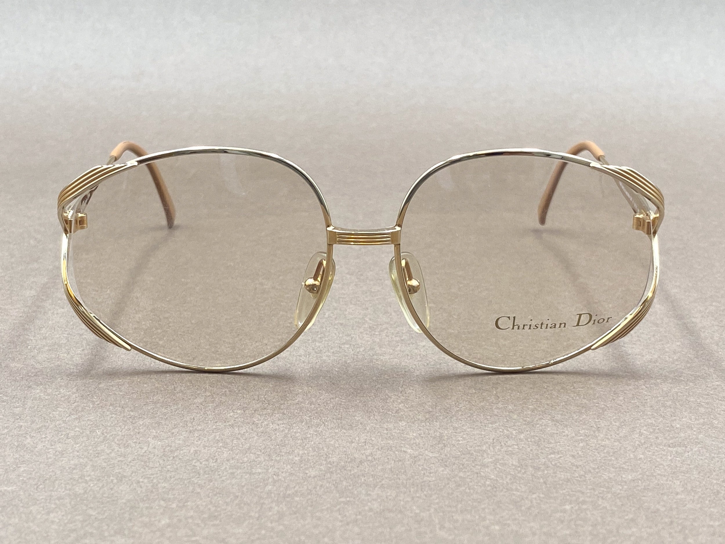 Christian Dior 2387 elegant 80s ladies glasses - gold and peach