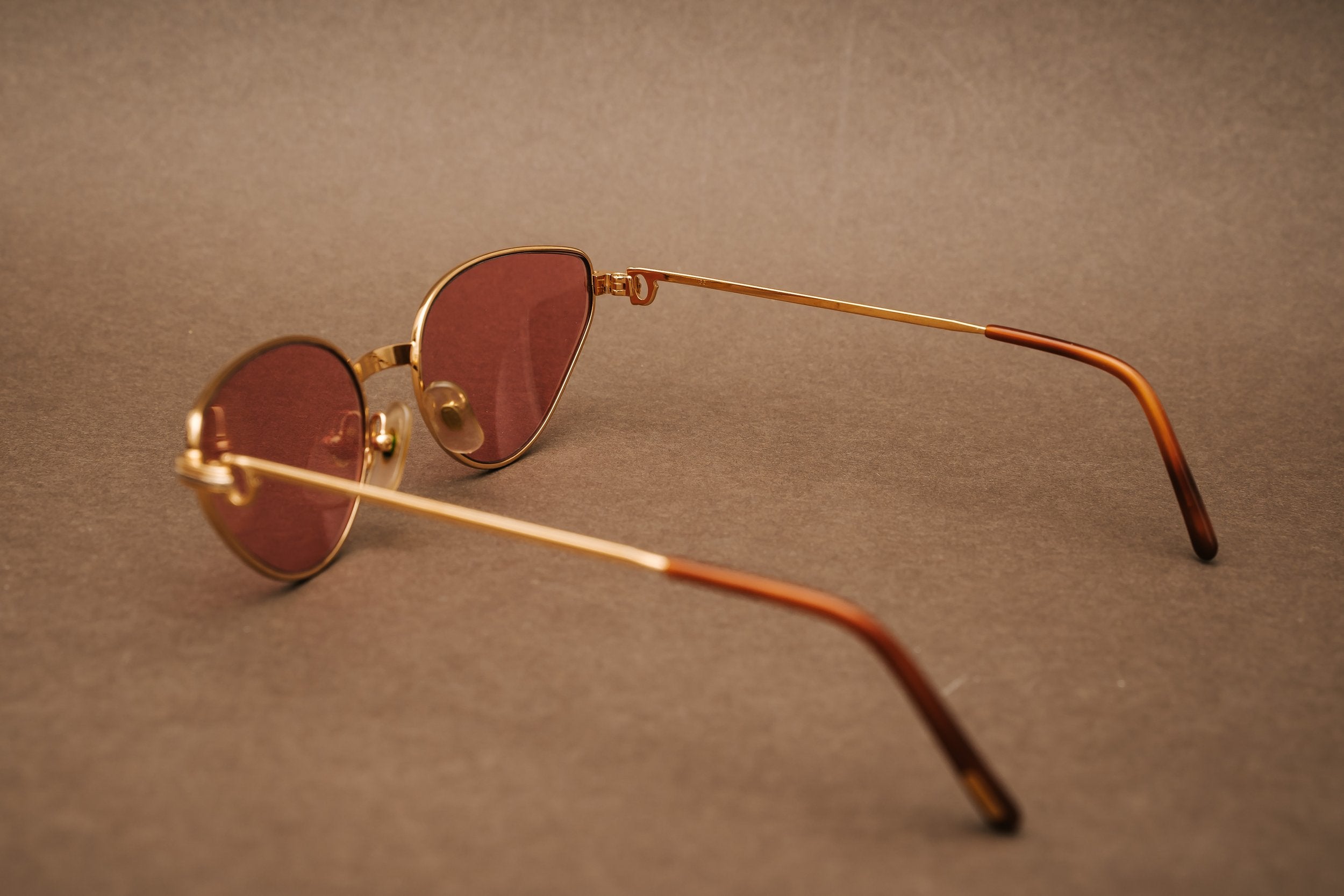 Cartier Rivoli Vendome cat-eye gold-plated vintage sunglasses