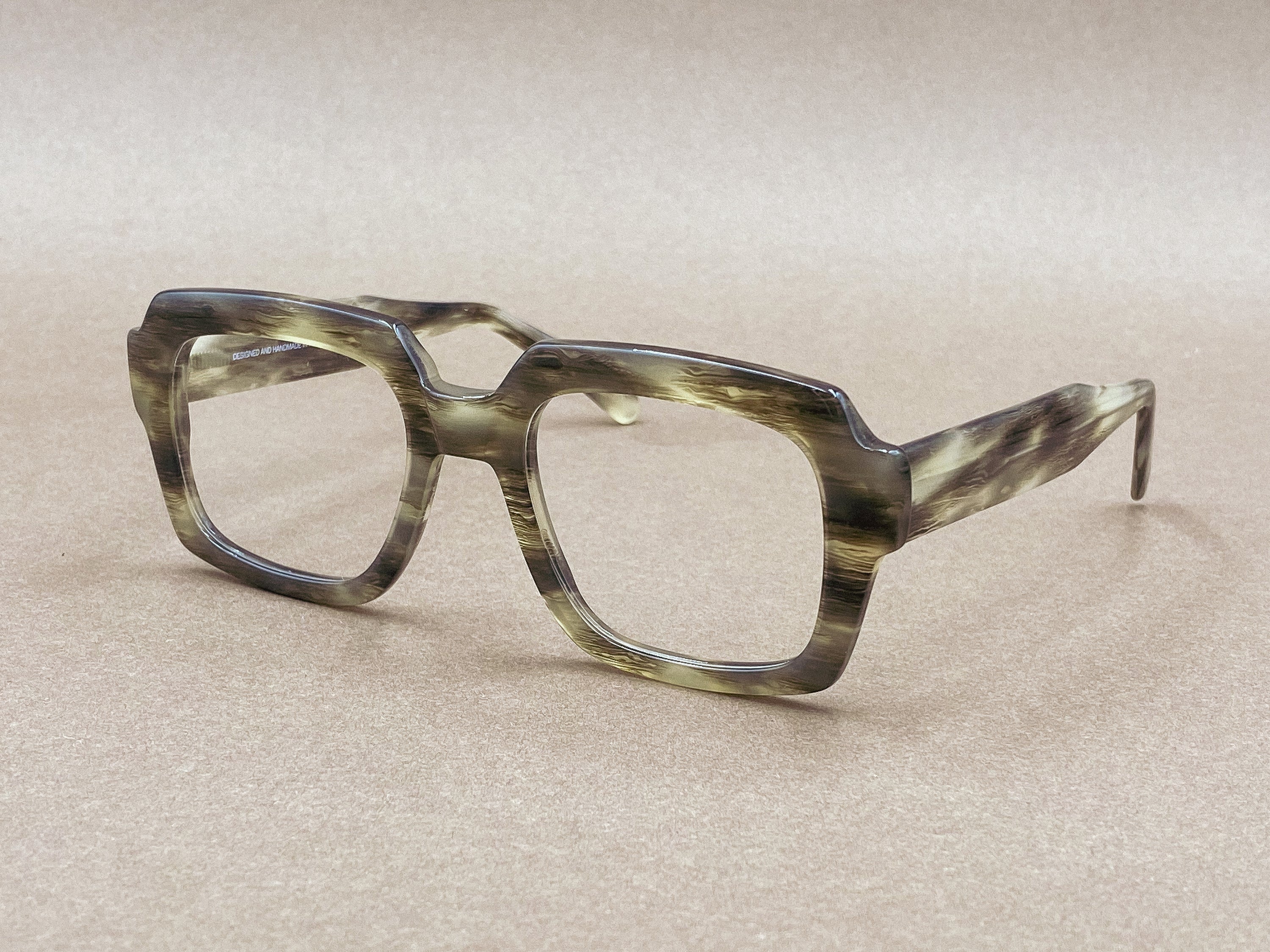 Preciosa 930 handmade glasses - marbled gray