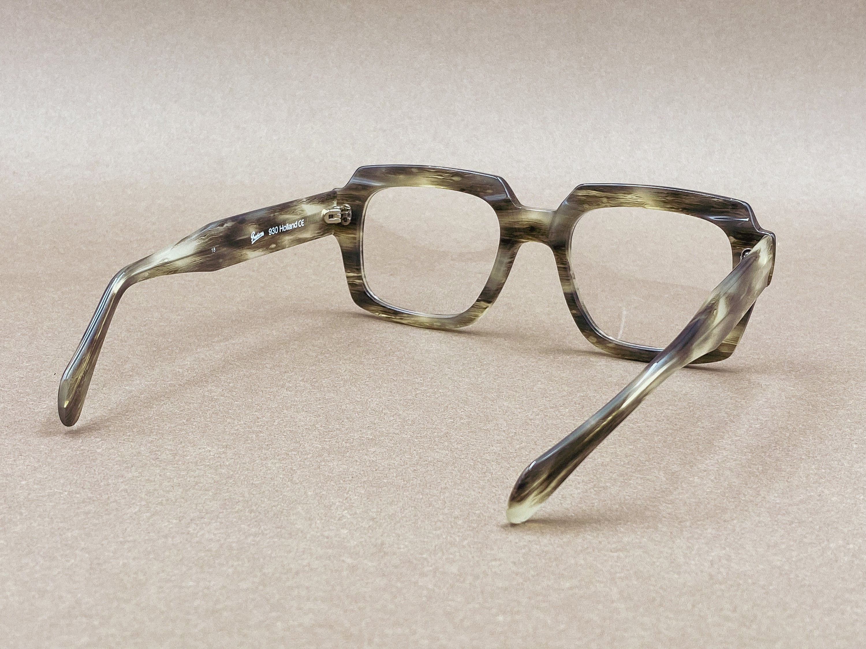 Preciosa 930 handmade glasses - marbled gray