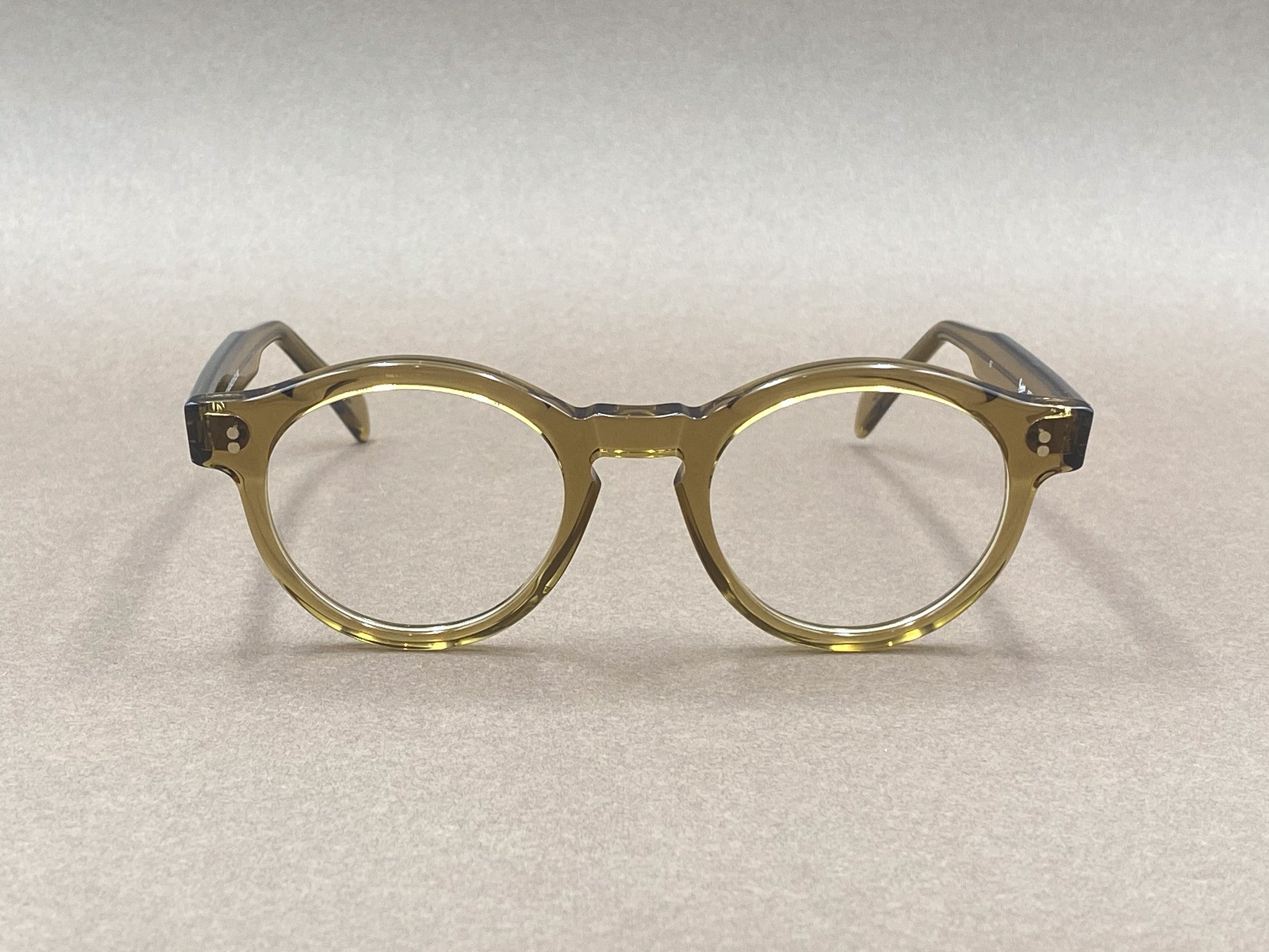 Preciosa 626 handmade glasses - transparent olive