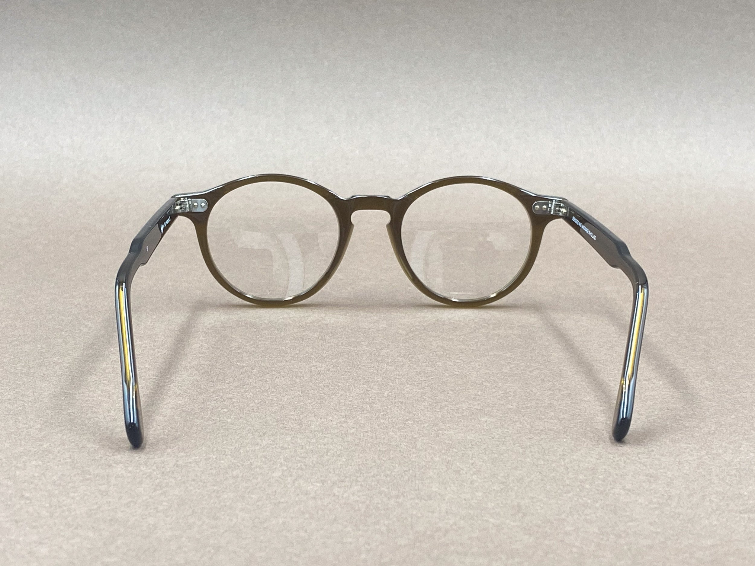 Preciosa 759 handmade glasses - dark olive green