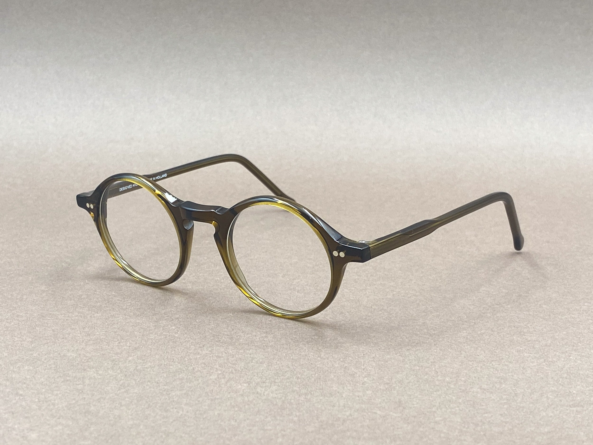 Preciosa 786 handmade glasses - dark olive green