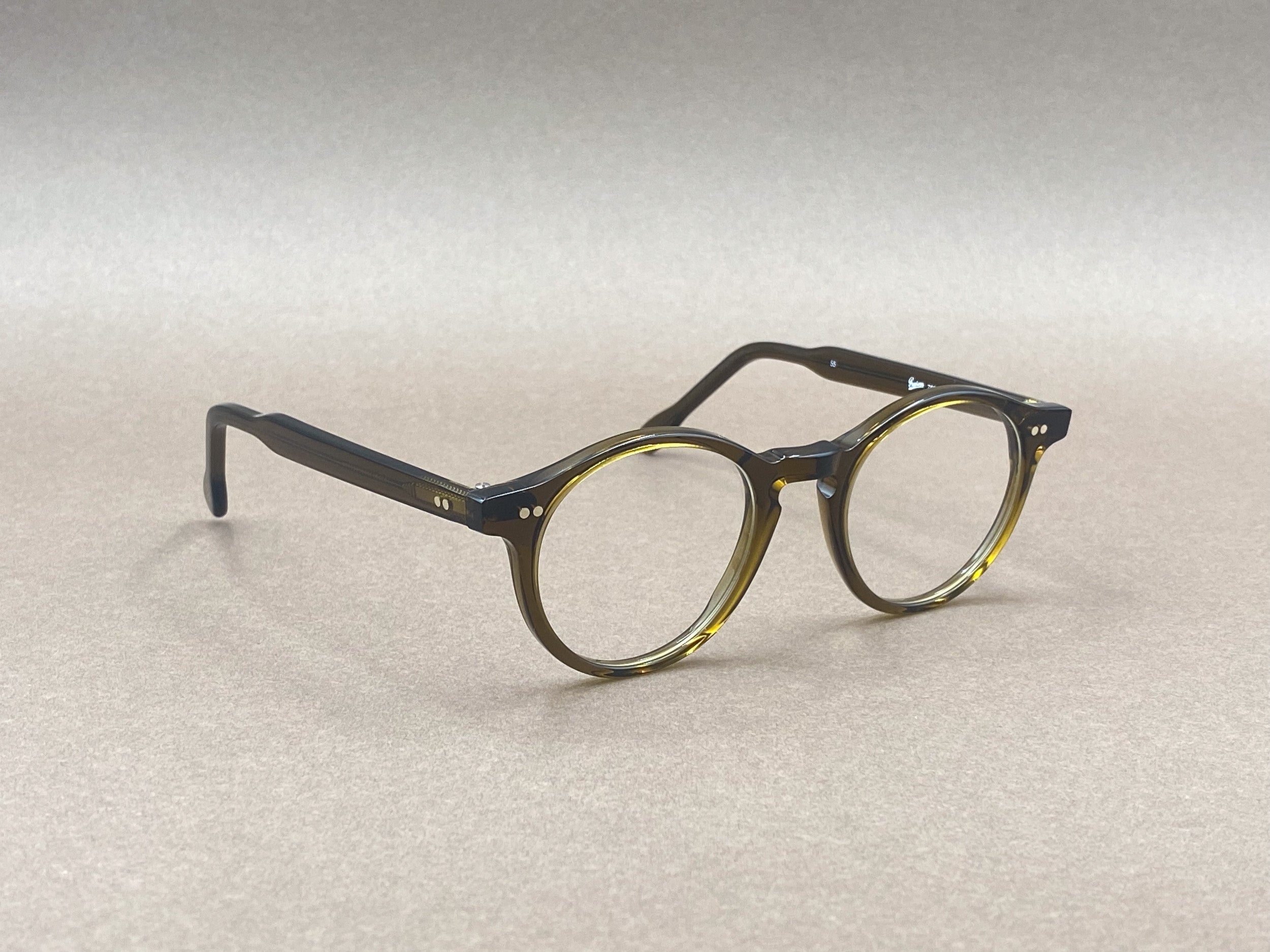 Preciosa 759 handmade glasses - dark olive green